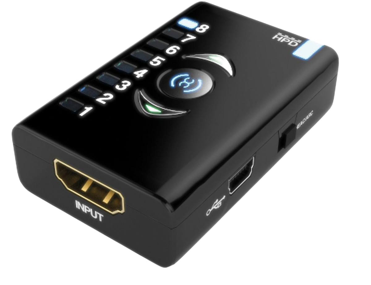 Dr HDMI avec entrée HDMI, port Mini-USB et LED de banque EDID allumées