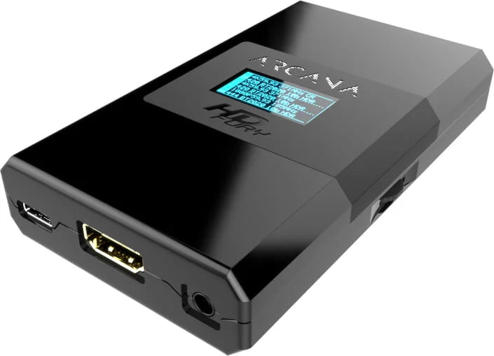 HDfury Arcana connections: HDMI in, HDMI out and eARC out to soundbar
