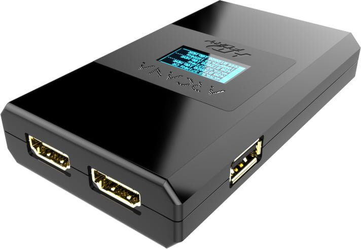 HDfury Arcana eARC adapter - front view with OLED display